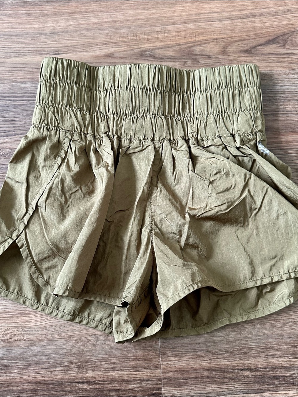 Free People Movement Way Home High Rise Short Medium Olive Green Lined Running
